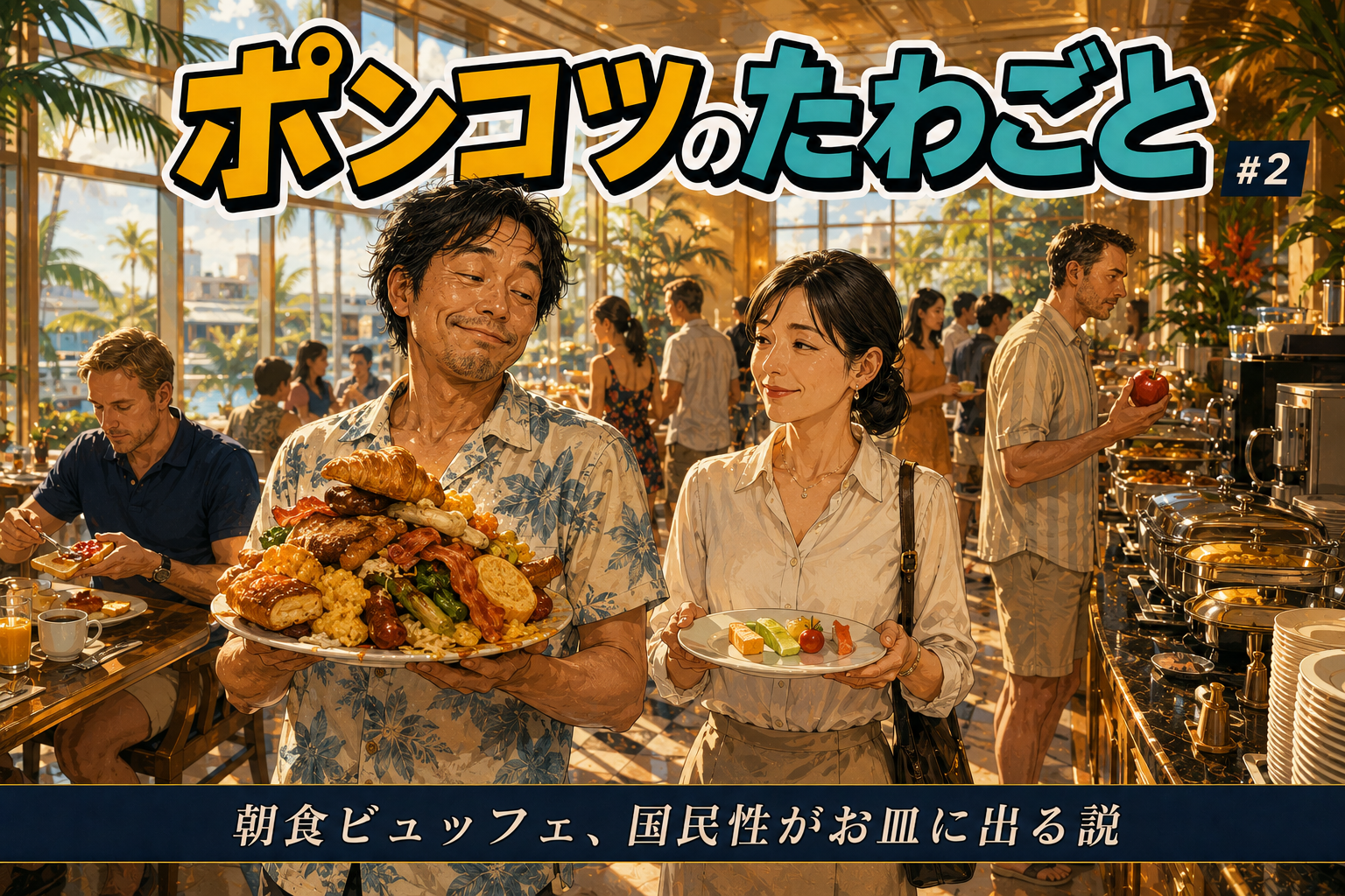 ホテルの朝食ビュッフェ